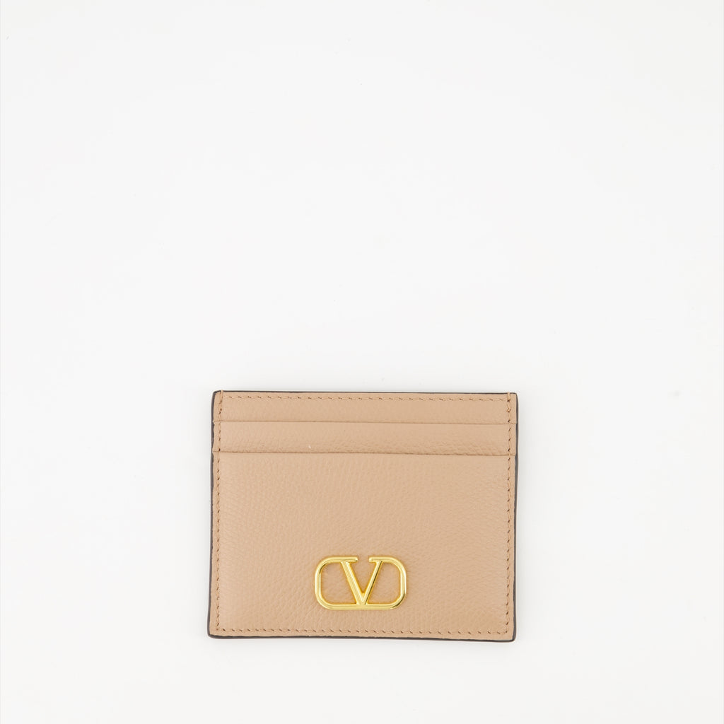 Petite maroquinerie Porte-cartes VLogo Valentino Garavani Beige Femme