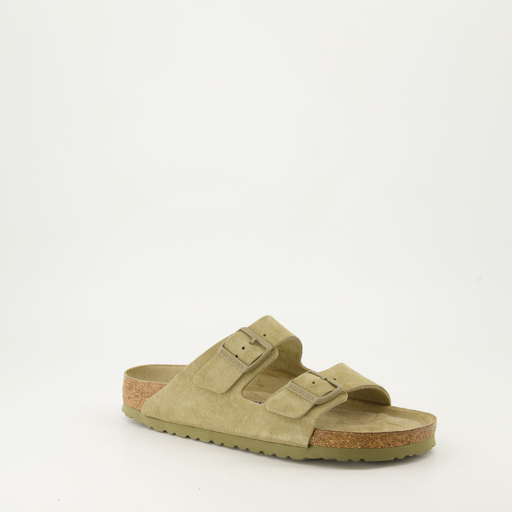 オープントゥシューズ アリゾナスリッパ Birkenstock カーキ ユニセックス
