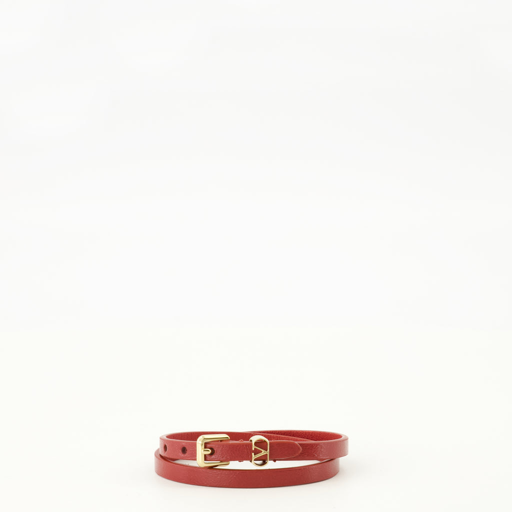 Bijoux レッドレザー VLogo ブレスレット Valentino Garavani Rouge Femme