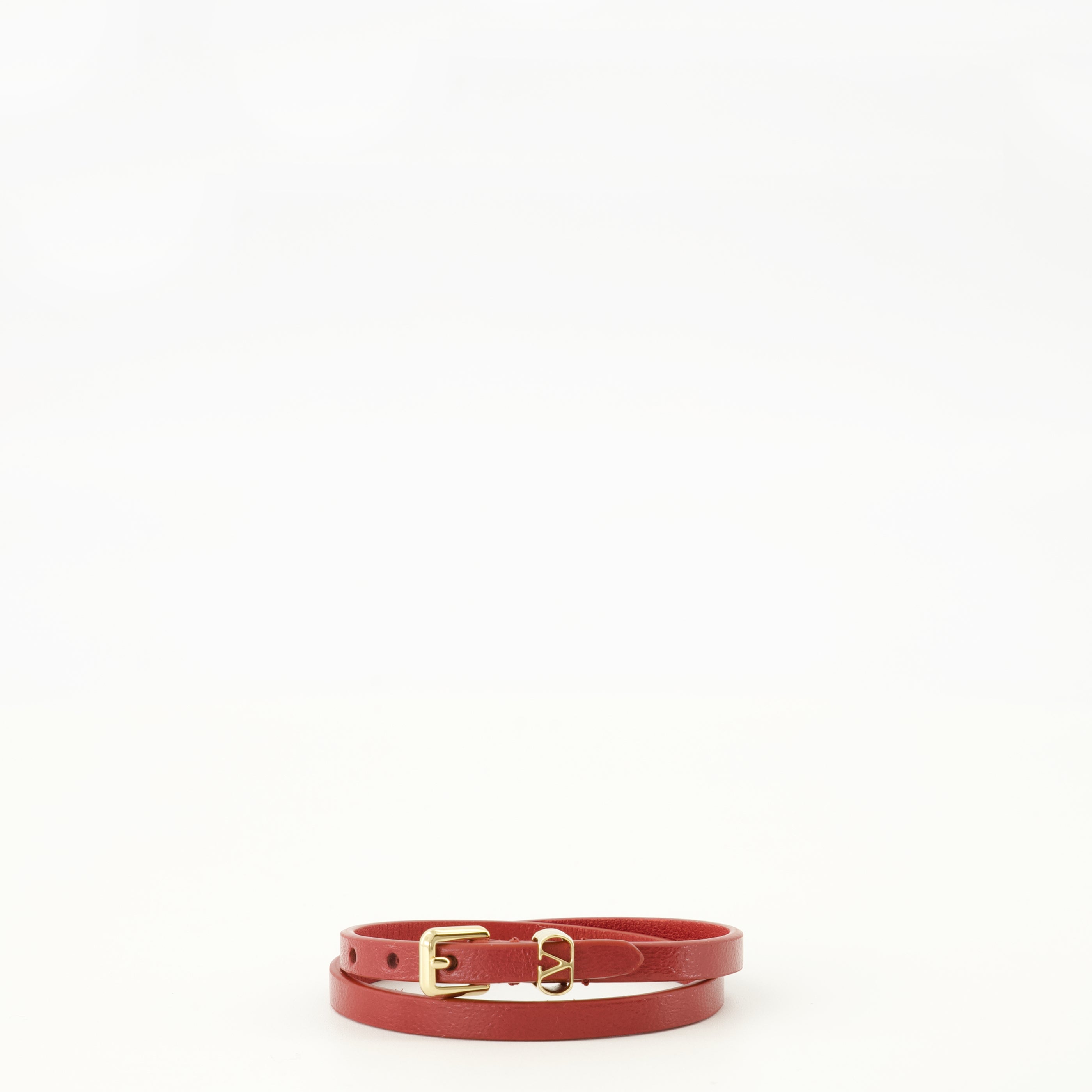 Bijoux レッドレザー VLogo ブレスレット Valentino Garavani Rouge Femme