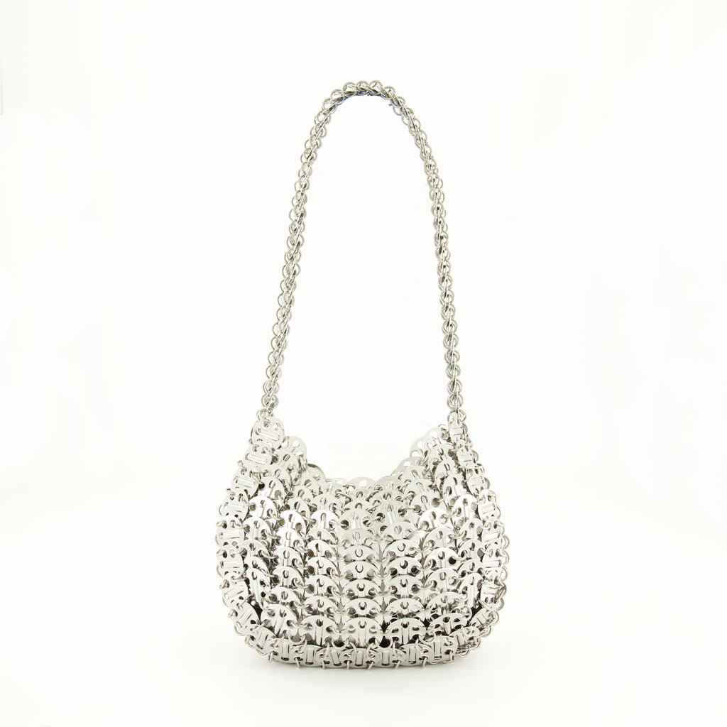 Handtaschen und schultertaschen Ikonische 1969 Moon Bag Rabanne Silber Femme