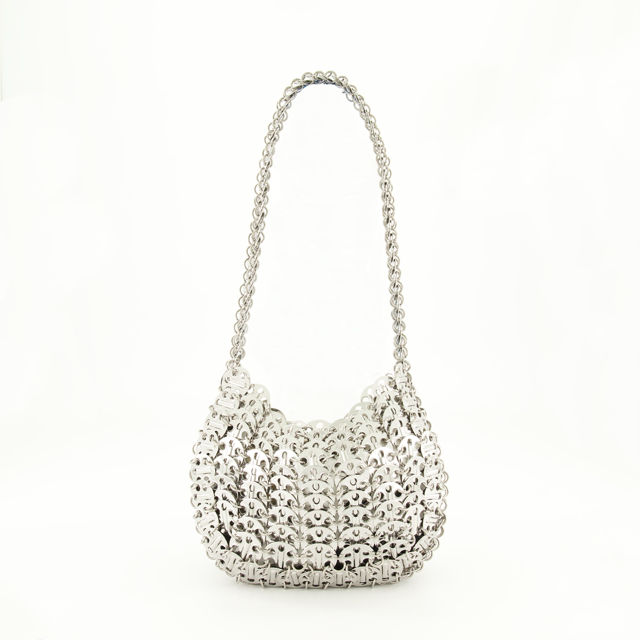 Handtaschen und schultertaschen Ikonische 1969 Moon Bag Rabanne Silber Femme