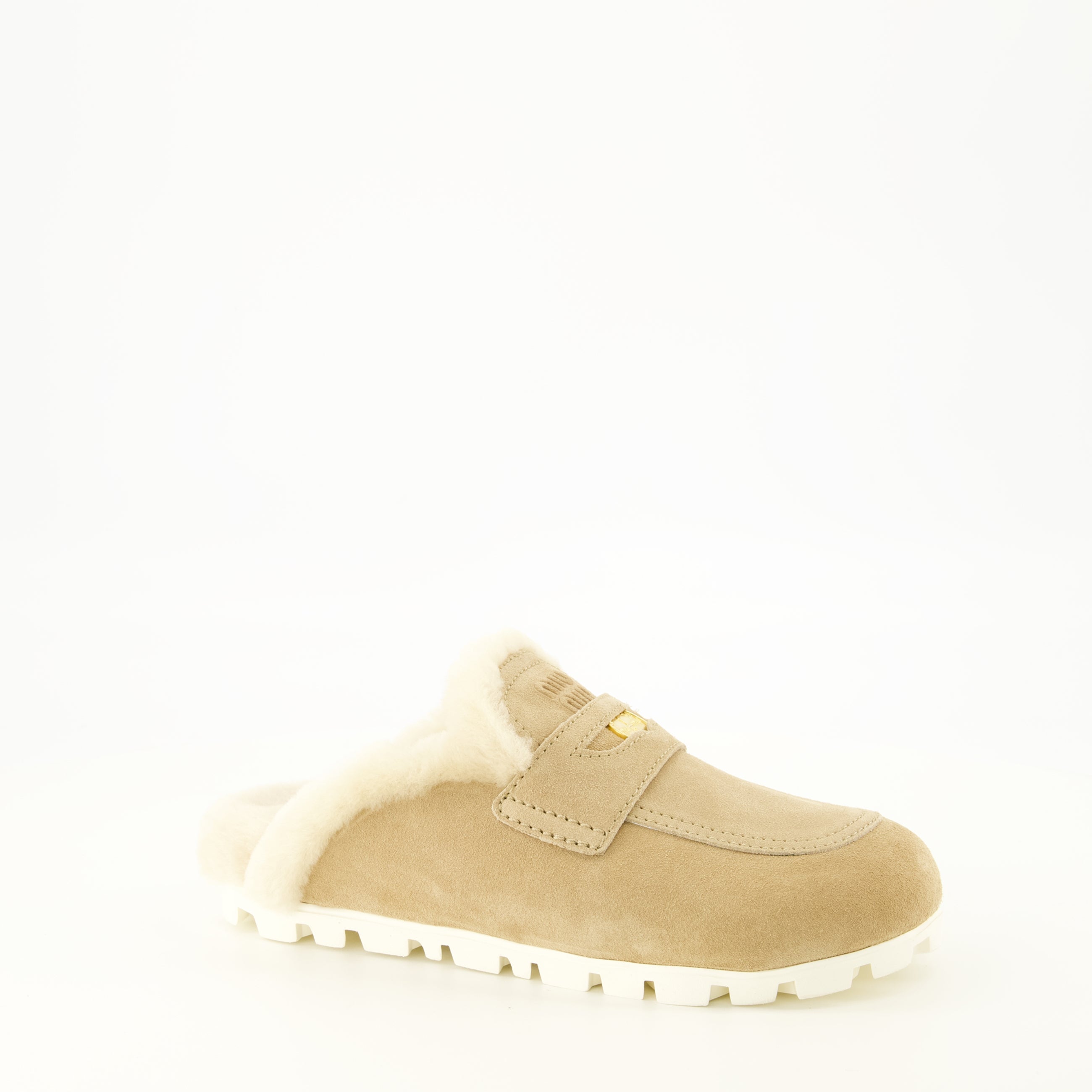 Chaussures ouvertes Mules de Pêlo Bege Miu Miu Beige Femme