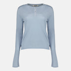 Imagem do Pullover Henley em cachemira da marca Miu Miu para Mulher - Temporada Primavera-Verão 2026 - Vista Frontal