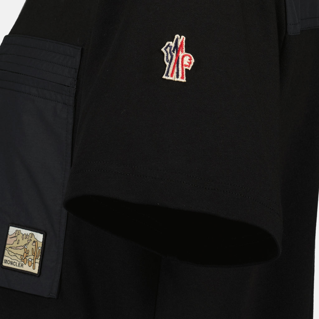 T-shirts T-shirt in Cotone con Tasca Nera Moncler Grenoble Noir Homme