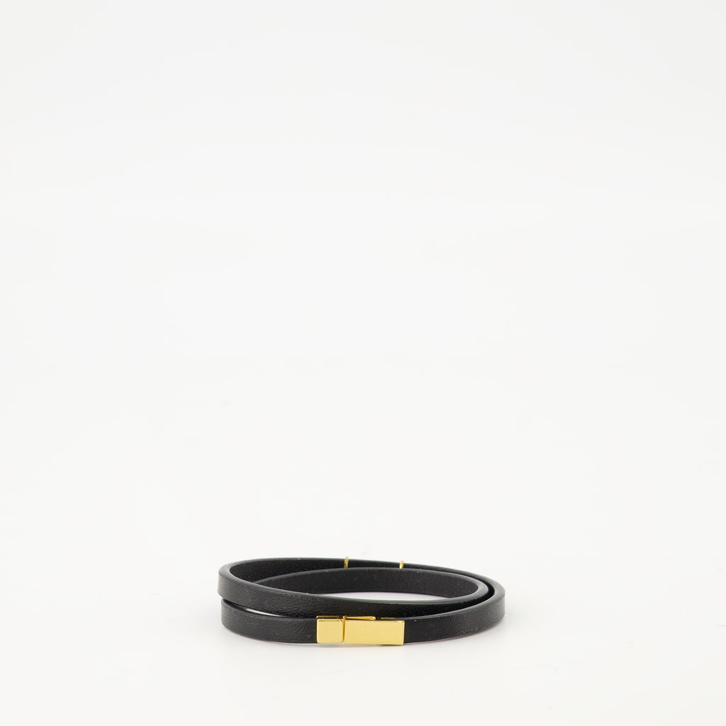 Bijoux Cassandre Double Tour Bracelet Saint Laurent Noir Femme