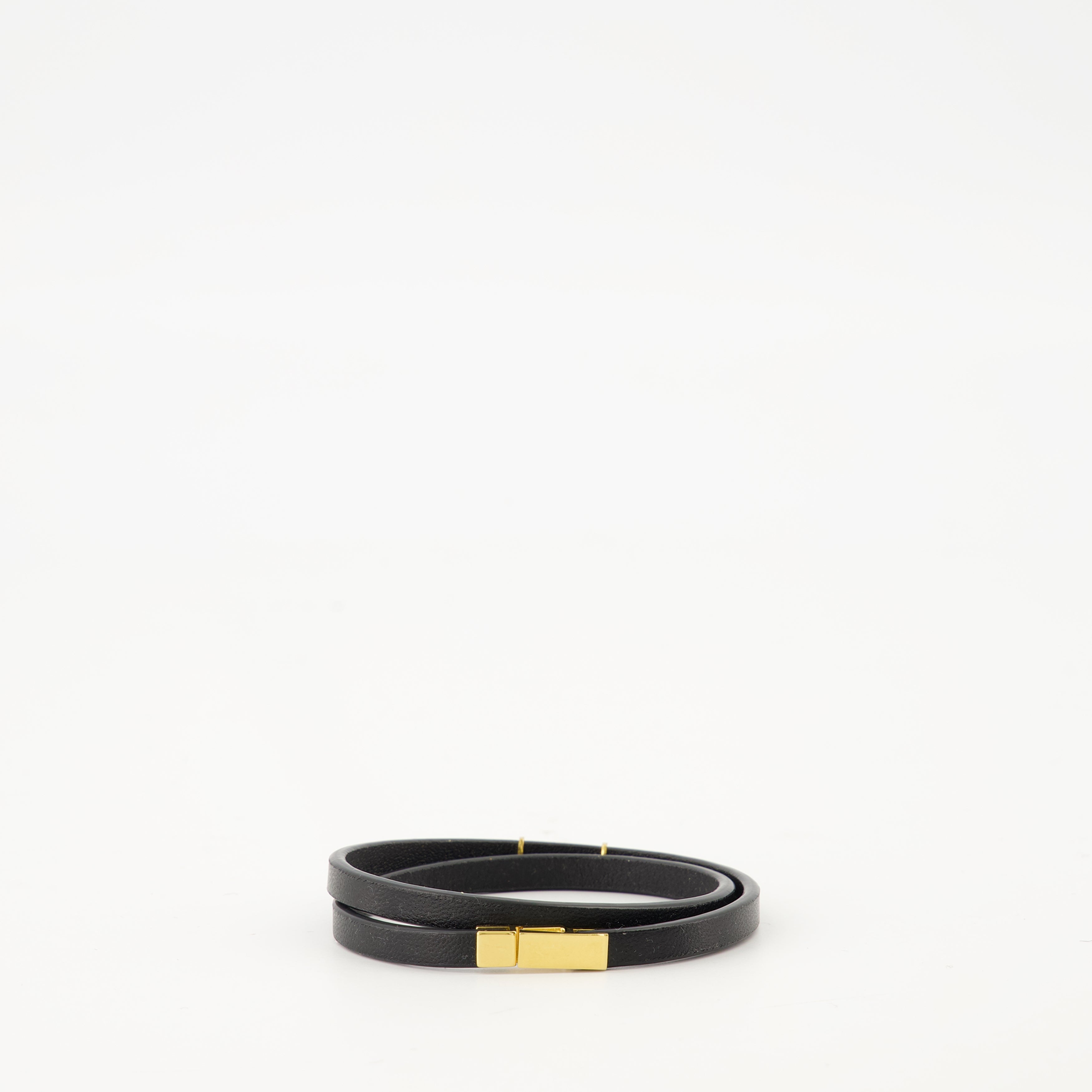 Bijoux Cassandre Double Tour Bracelet Saint Laurent Noir Femme
