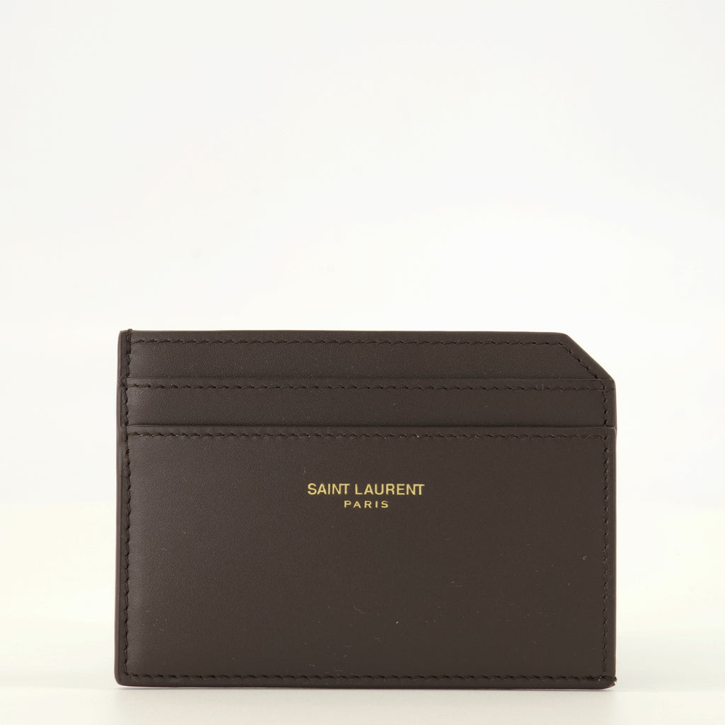Petite maroquinerie Port-cartes Saint Laurent Paris en cuir marron Saint Laurent Marron Homme