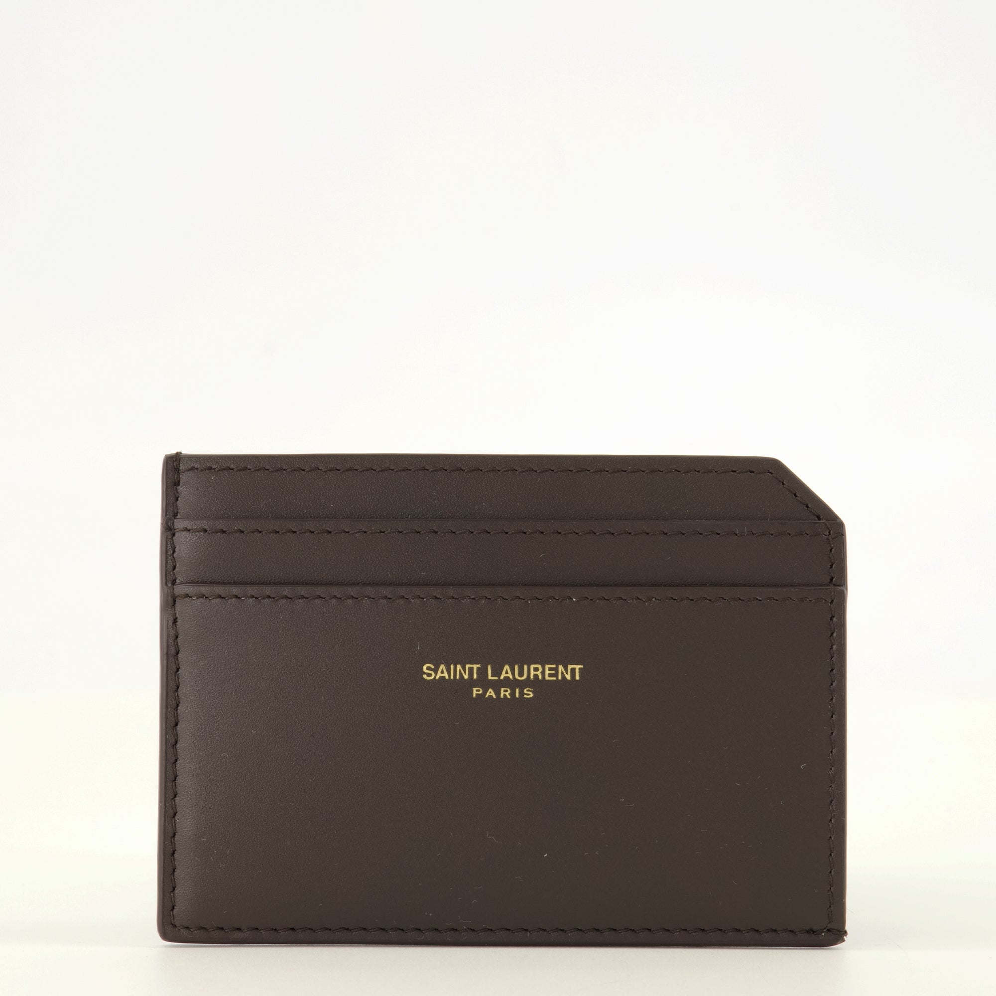 Petite maroquinerie Brown Leather Card Holder Saint Laurent Paris Saint Laurent Marron Homme