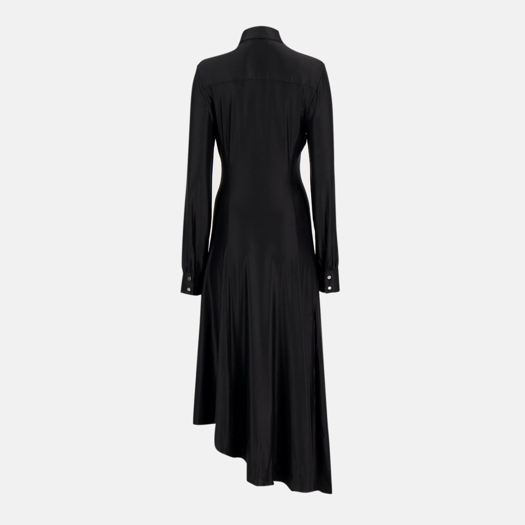 Imagem do vestido longo drapeado preto da marca Rabanne para Mulheres - Outono-Inverno 2025 - Vista Traseira