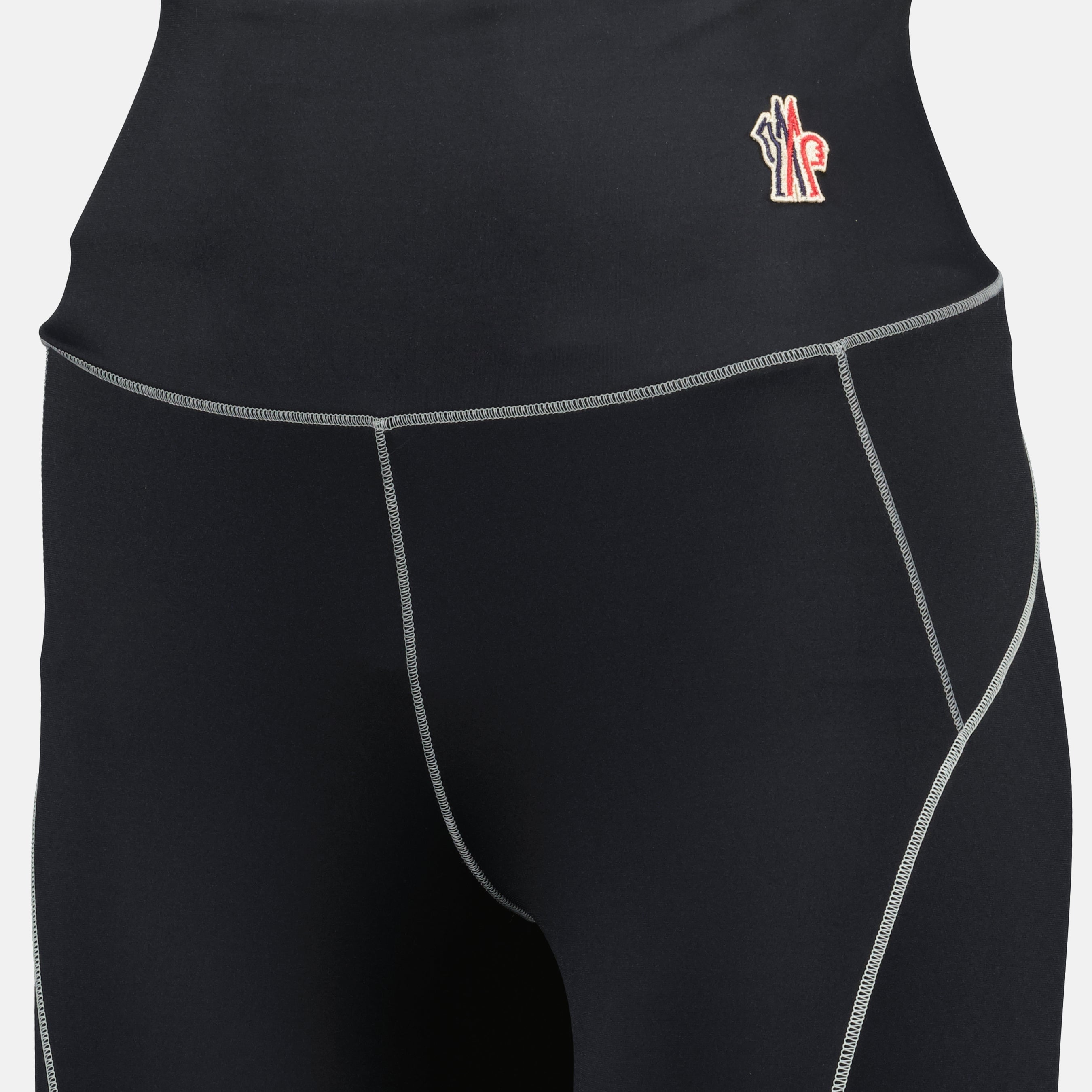 Pantalons Legging à logo Moncler Grenoble Noir Femme