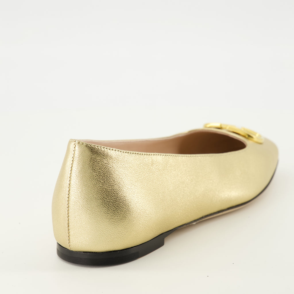 Chaussures plates VLogo 나파 가죽 발레리나 Valentino Garavani Doré Femme