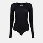 Tops Long Sleeve Bodysuit Mm6 Black Femme