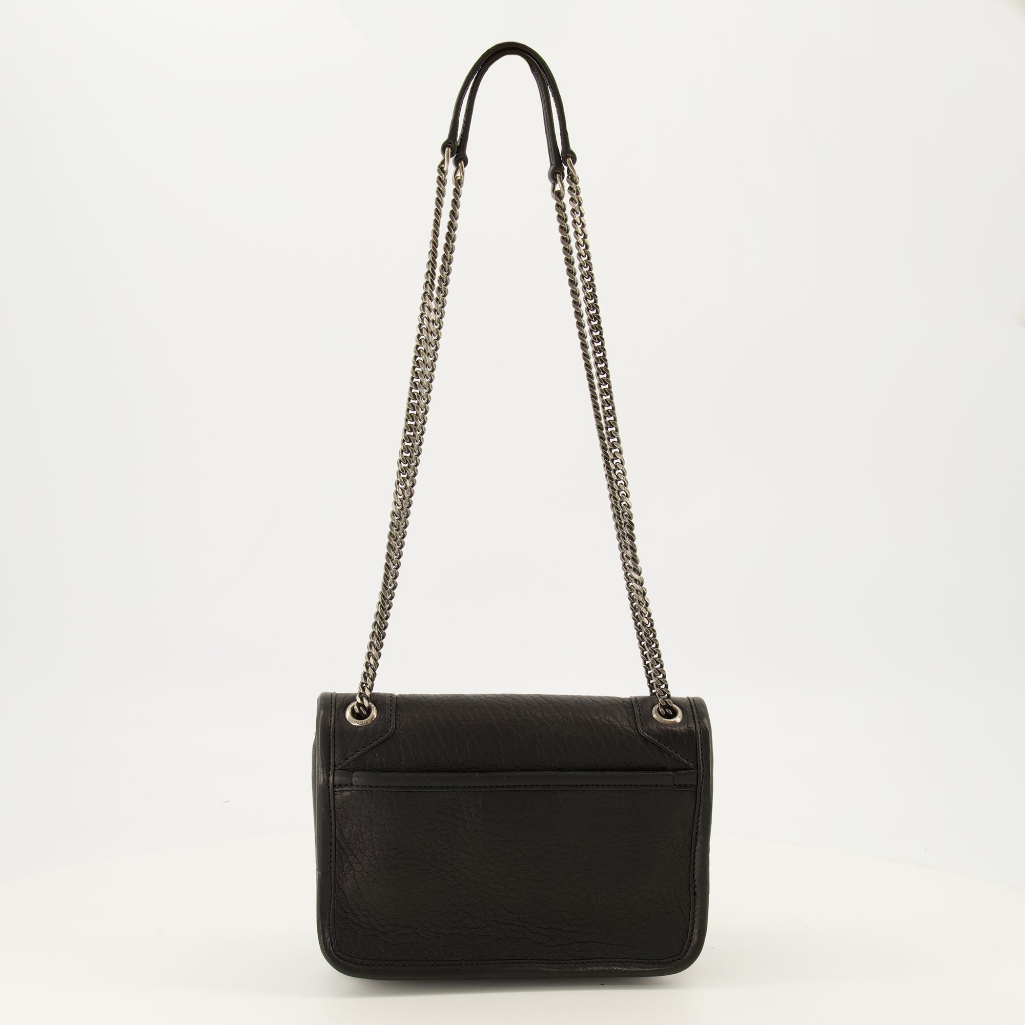 Sacs à main et épaule Bolsa Niki Mini em Couro Preto Saint Laurent Noir Femme
