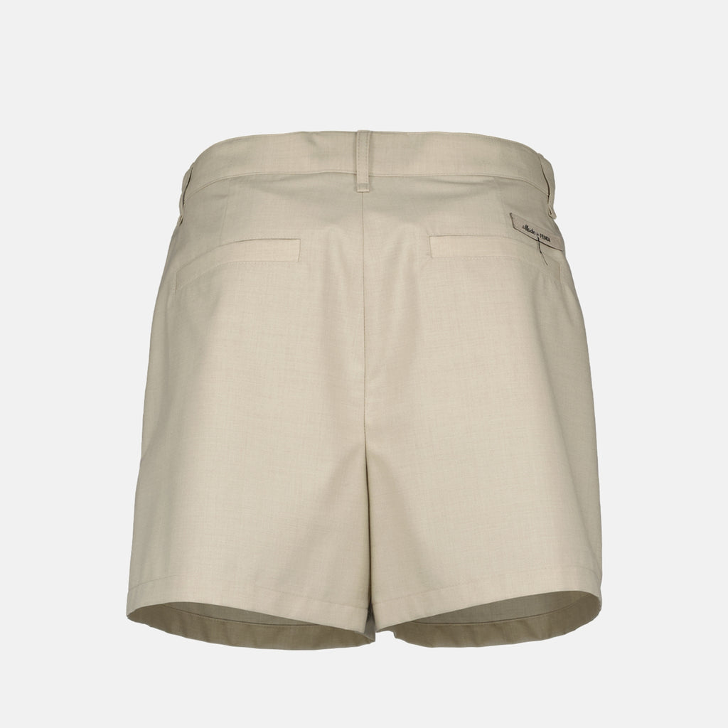 Shorts Wool Shorts Fendi Beige Homme