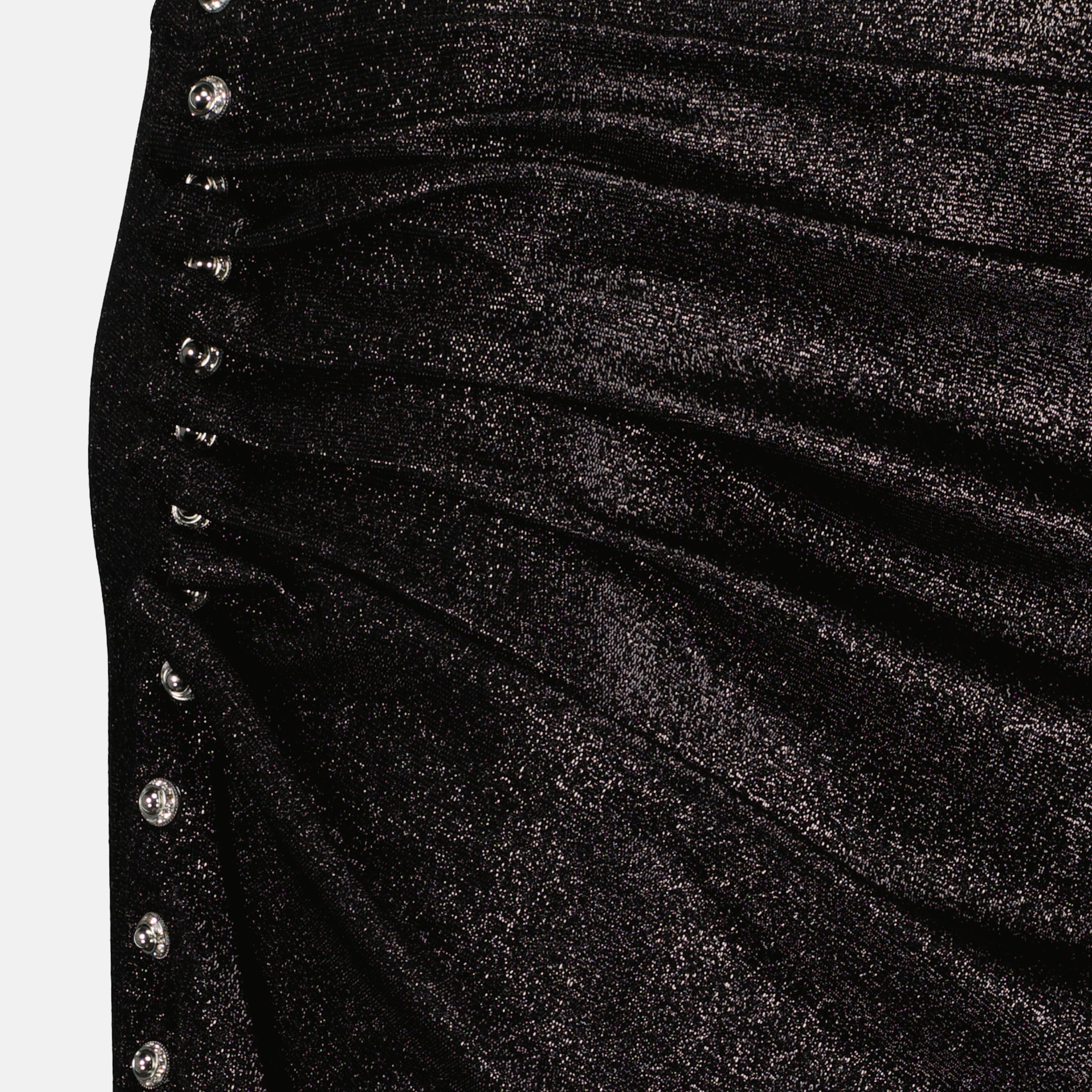 Immagine dell'articolo Gonna midi drappeggiata in jersey nero lucido del marchio Rabanne per Donna - Stagione Primavera-Estate 2026 - Vista Dettagliata_1