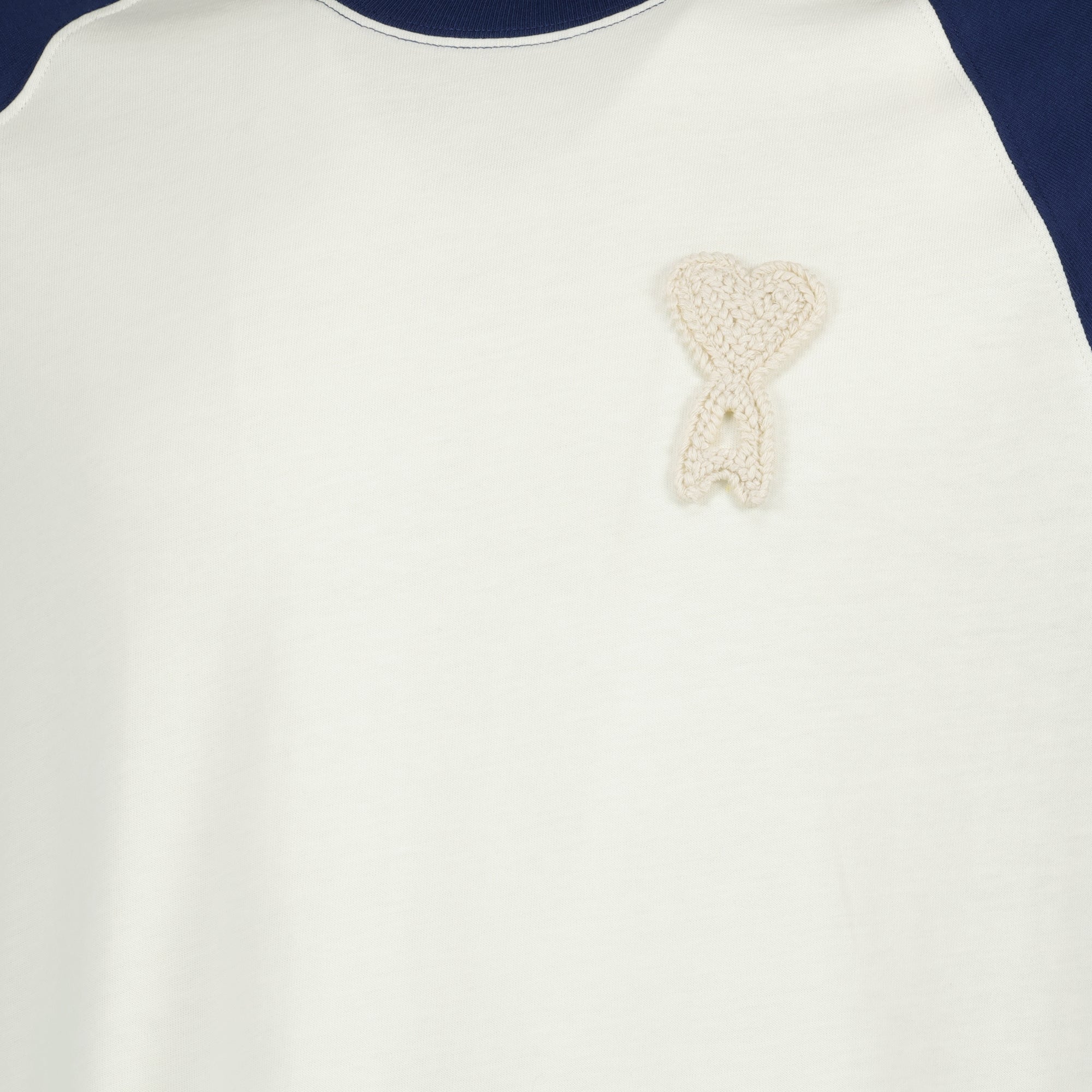 Image de l'article T-shirt en coton blanc et bleu de la marque Ami PARIS pour Unisex - Saison Printemps-Été 2026 - Vue détaillée_1