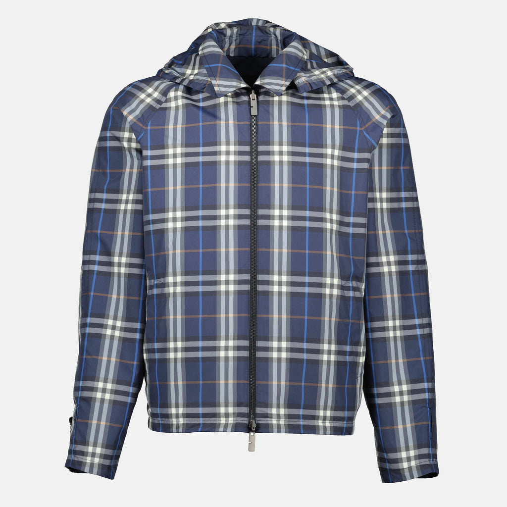 Vestes Chaqueta Reversible a Cuadros en Azul Marino Burberry Bleu foncé Homme