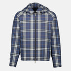 Imagen de la chaqueta reversible a cuadros en azul marino de Burberry para Hombre - Temporada Primavera-Verano 2026 - Vista Trasera