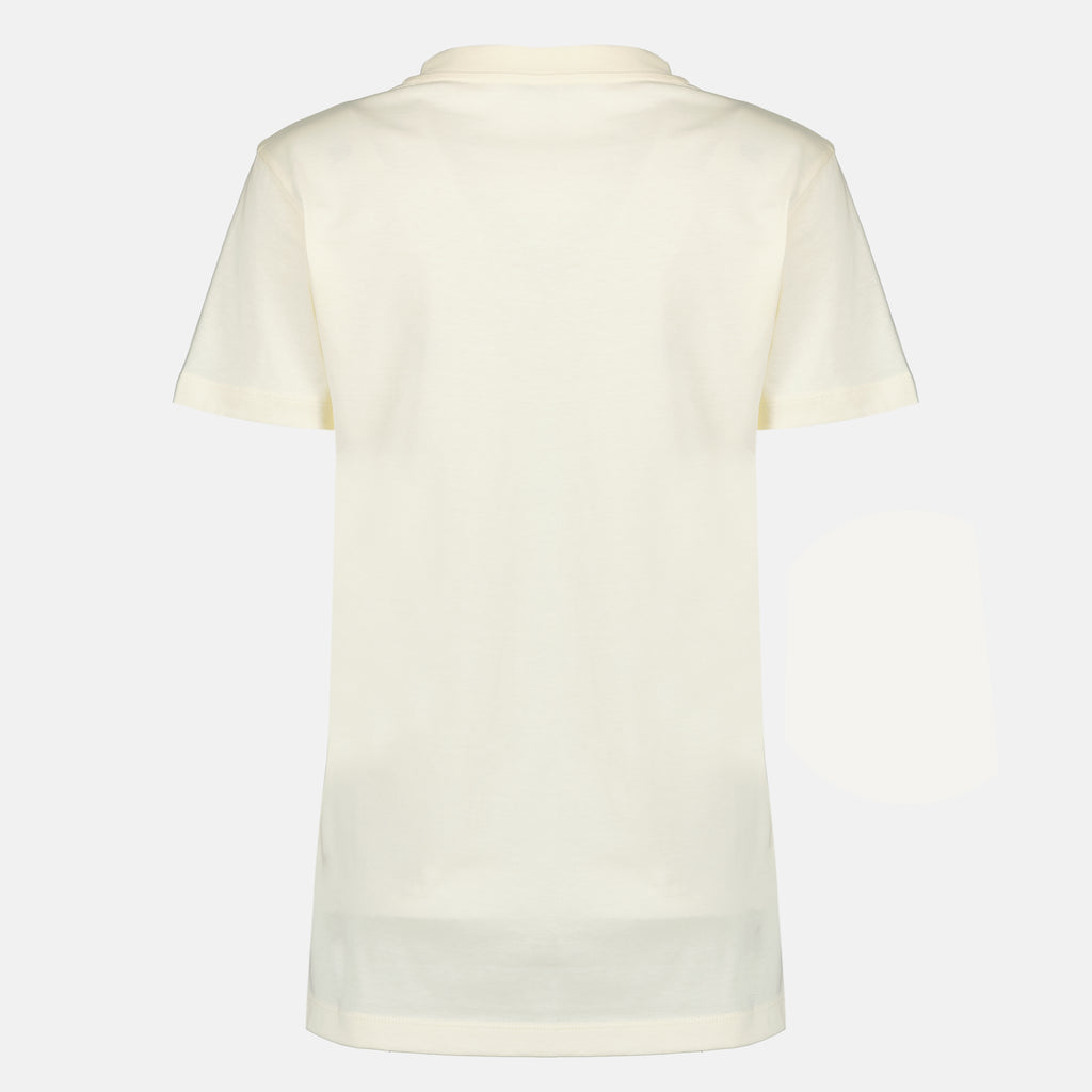 T-shirts 자수 로고가 있는 화이트 면 티셔츠 Moncler Blanc Femme