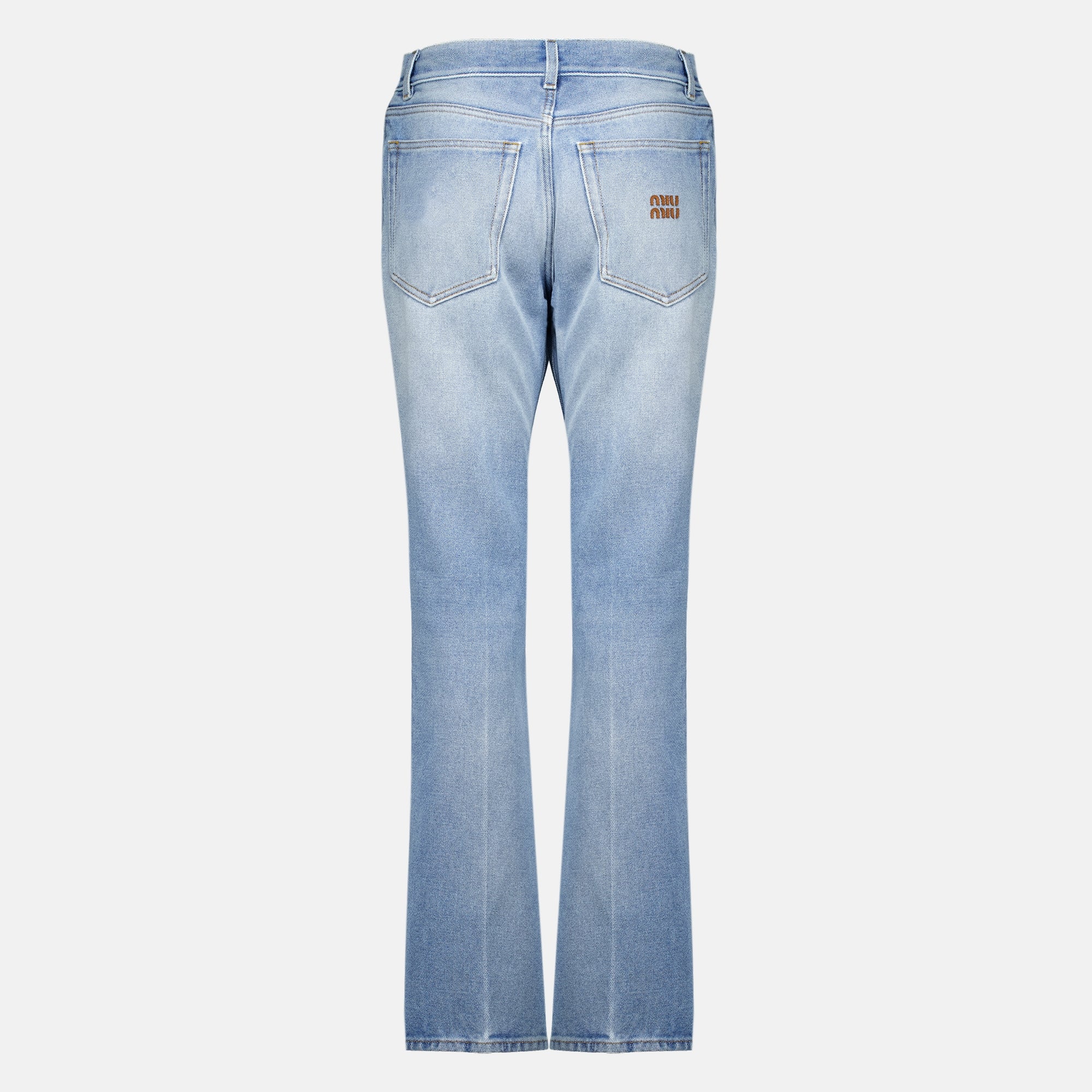Pantalons Jean en denim bleu Miu Miu Bleu Femme