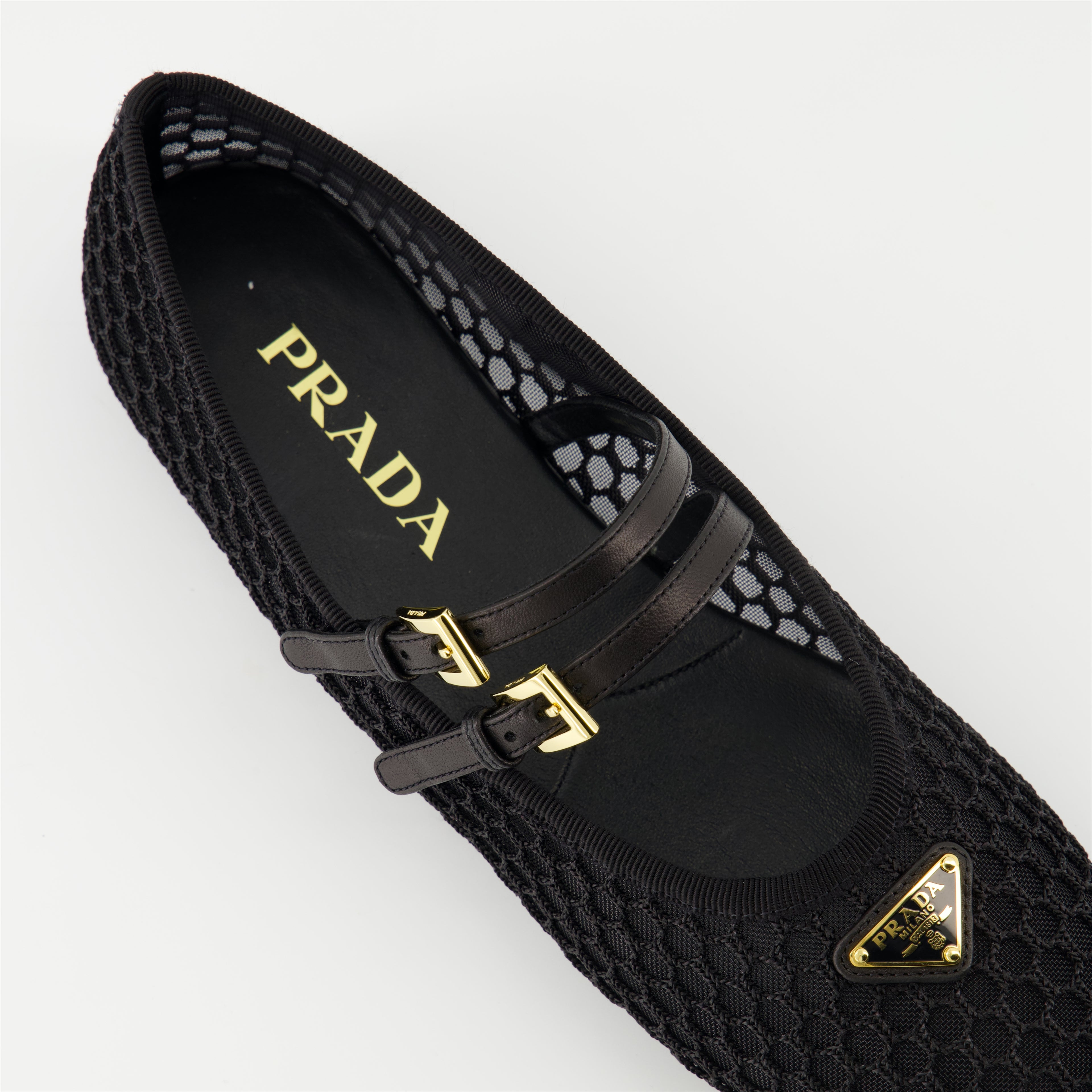 Flat shoes Mesh Ballet Flats Prada Black Femme