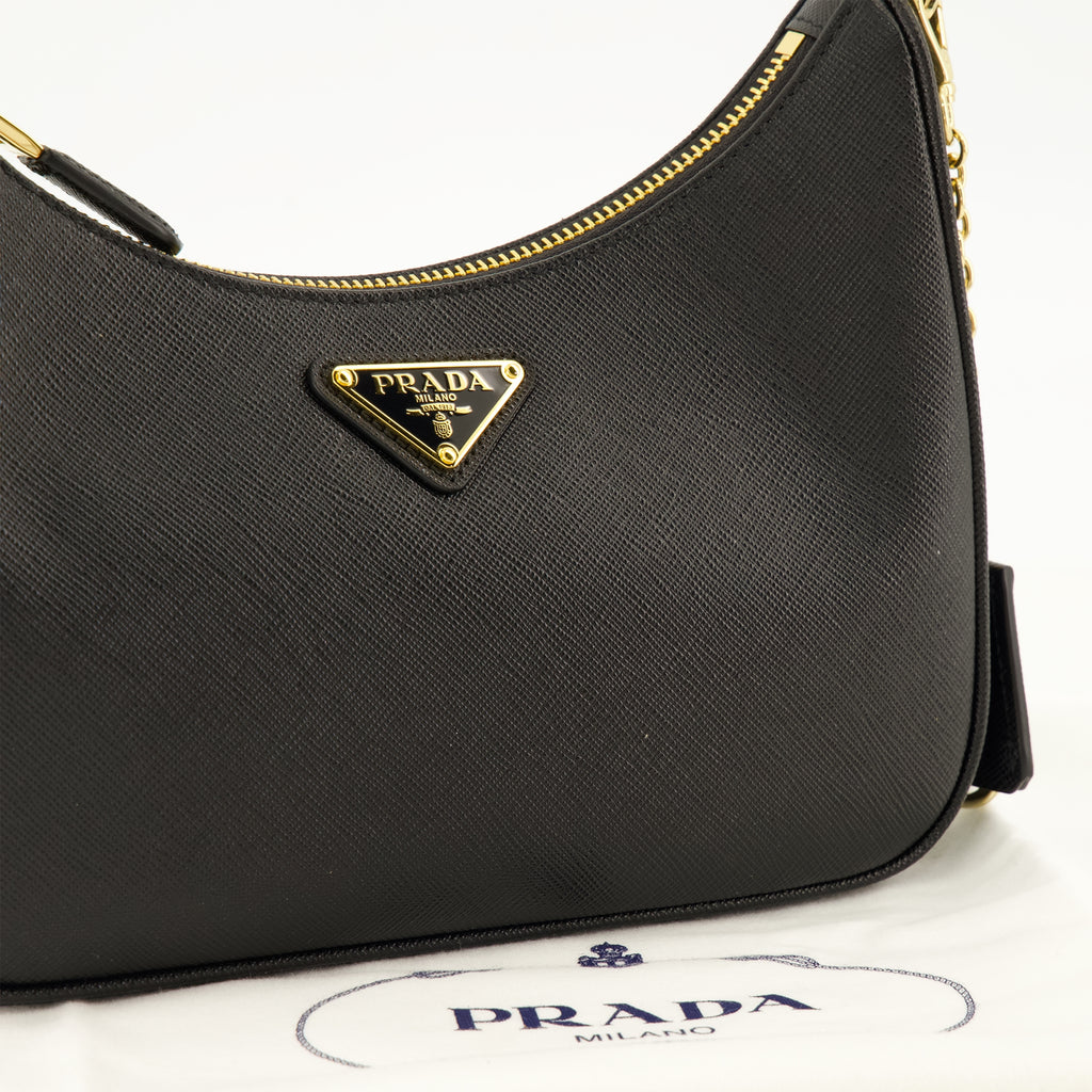 Sacs à main et épaule ブラックレザーのミニバッグ リエディション 2005 Prada Noir Femme