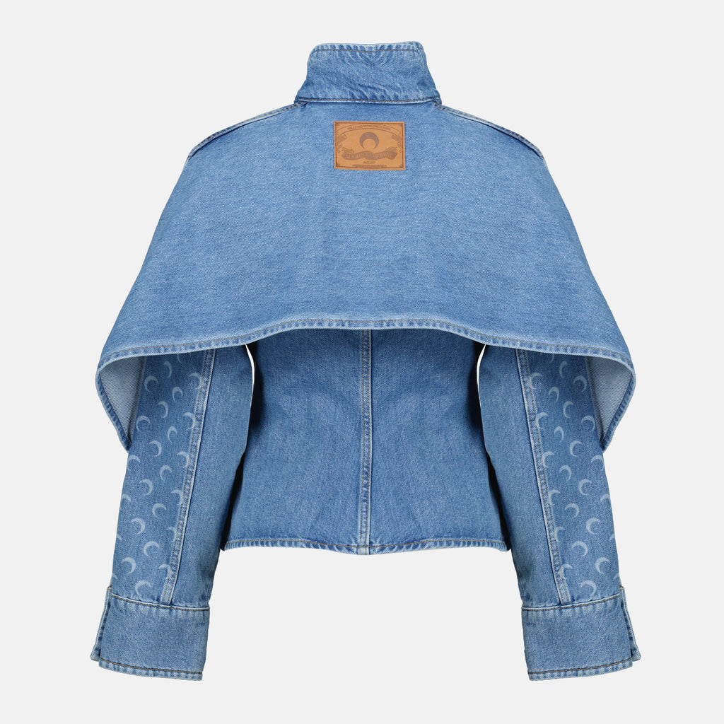 Bild des Marine Serre Damen Moon Large Jeansjacke - Herbst-Winter 2025 Saison - Rückansicht
