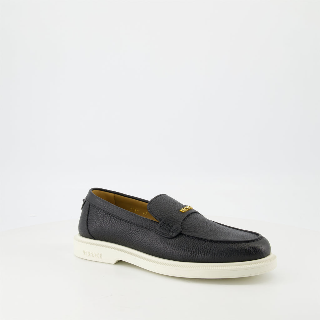 Formal shoes Leather Loafers Versace Black Homme