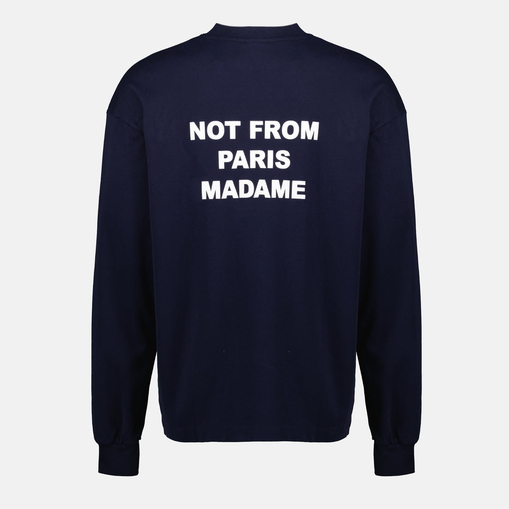 Image de l'article T-shirt manches longues Slogan de la marque Drole De Monsieur pour Homme - Saison Automne-Hiver 2025 - Vue de Dos