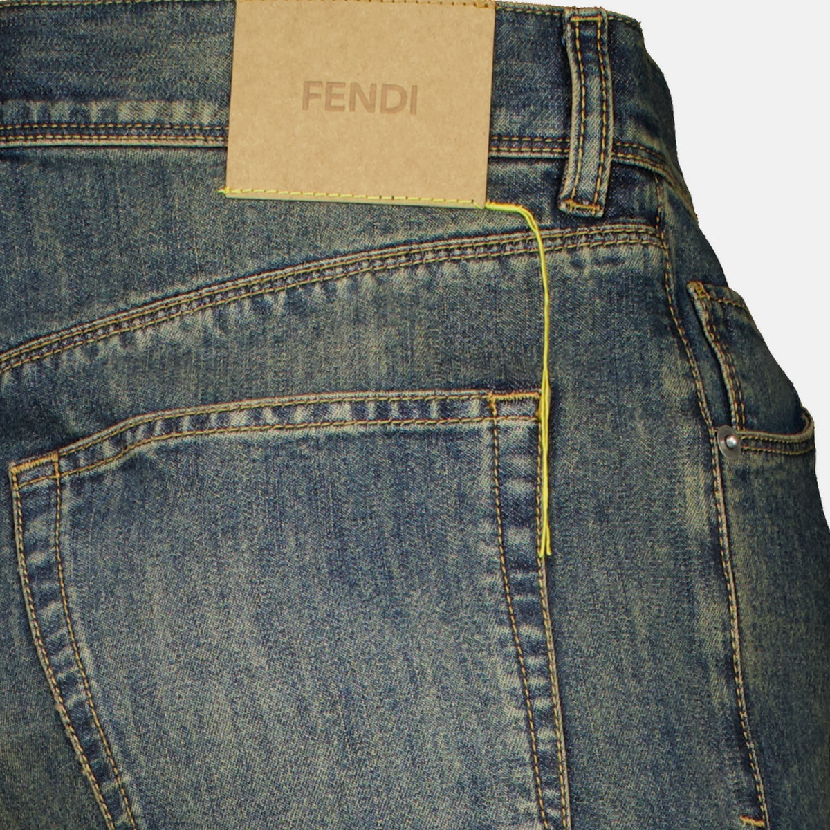 Pantalons Helle Blaue Ausgebleichte Denim Lange Jeans Fendi Bleu Homme