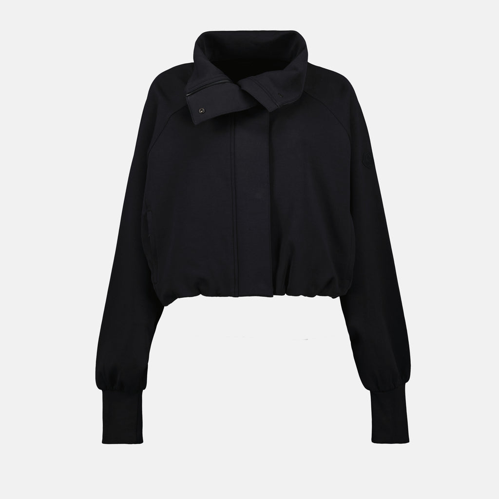 재킷 짧은 지퍼 재킷 Moncler 검은색 Femme
