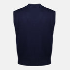 Imagen del suéter sin mangas AMI con corazón azul marino de la marca Ami PARIS para Unisex - Temporada Primavera-Verano 2026 - Vista Trasera