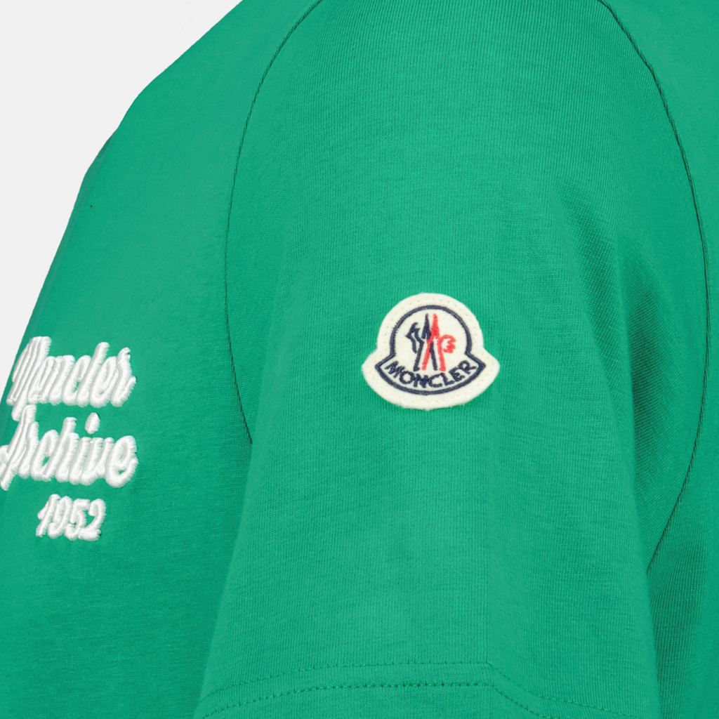 T-shirts T-shirt à logo brodé Moncler Vert Homme
