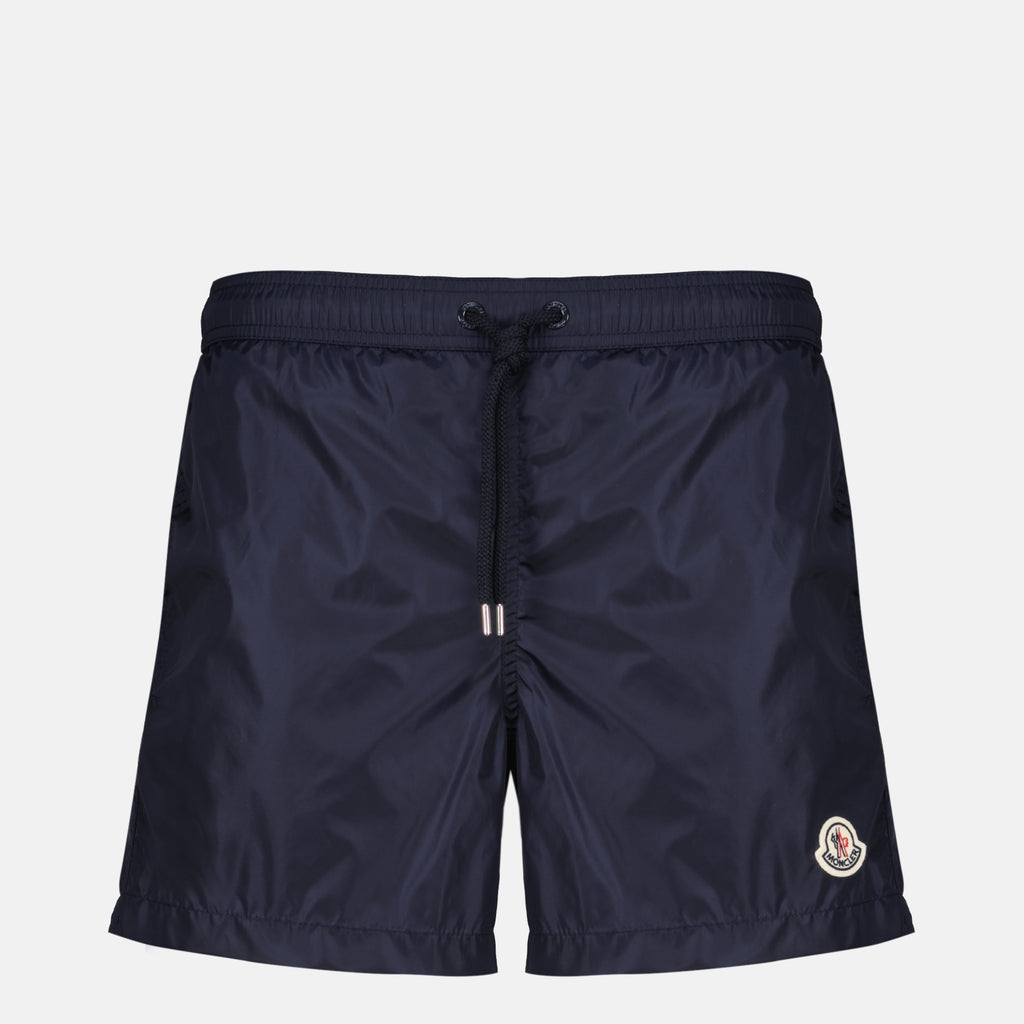 Beachwear Marinefarbene Logo-Bade Shorts Moncler Bleu foncé Homme