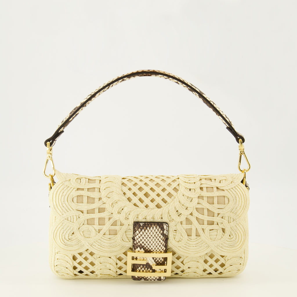 Sacs à main et épaule 돌리 베이지 자수 바게트® 백 Fendi Beige Femme