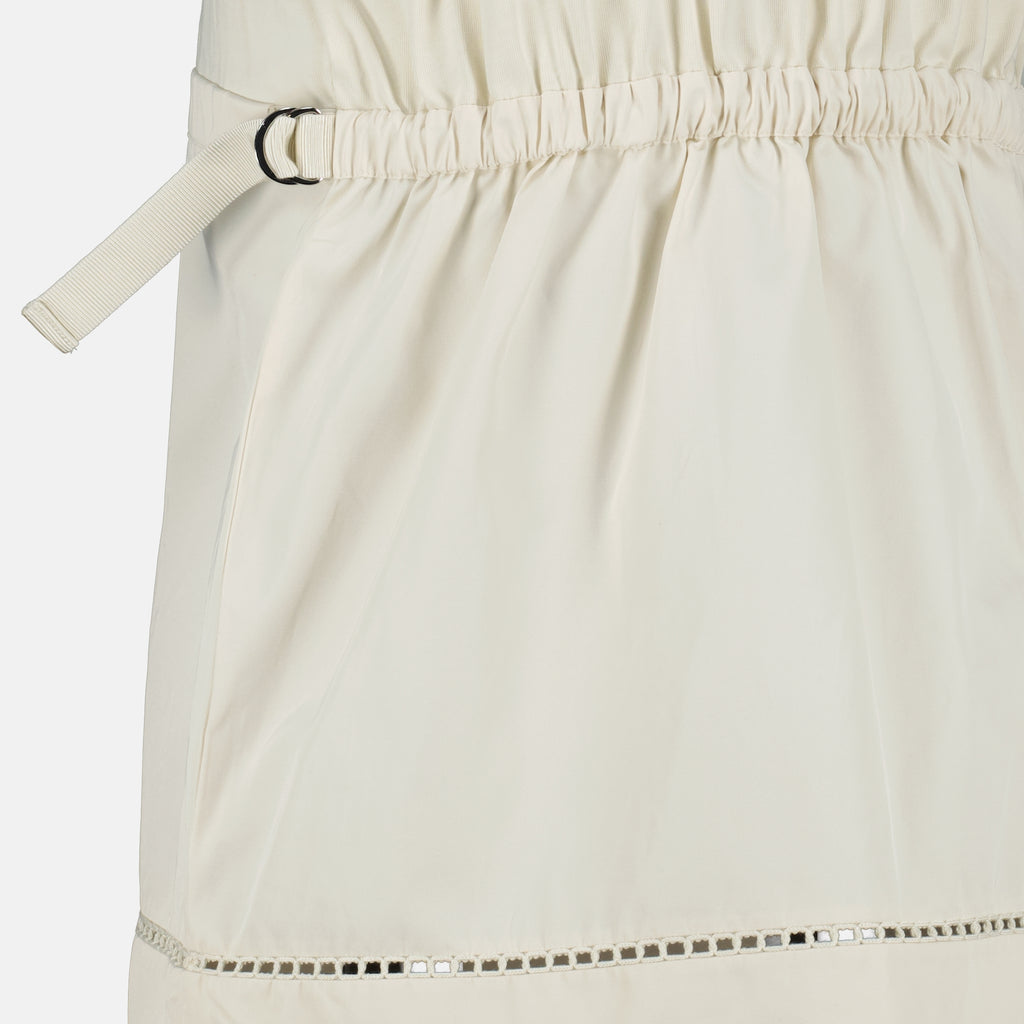 Image of the beige cotton dress by Moncler for Women - Spring-Summer 2026 - Detailed View_1