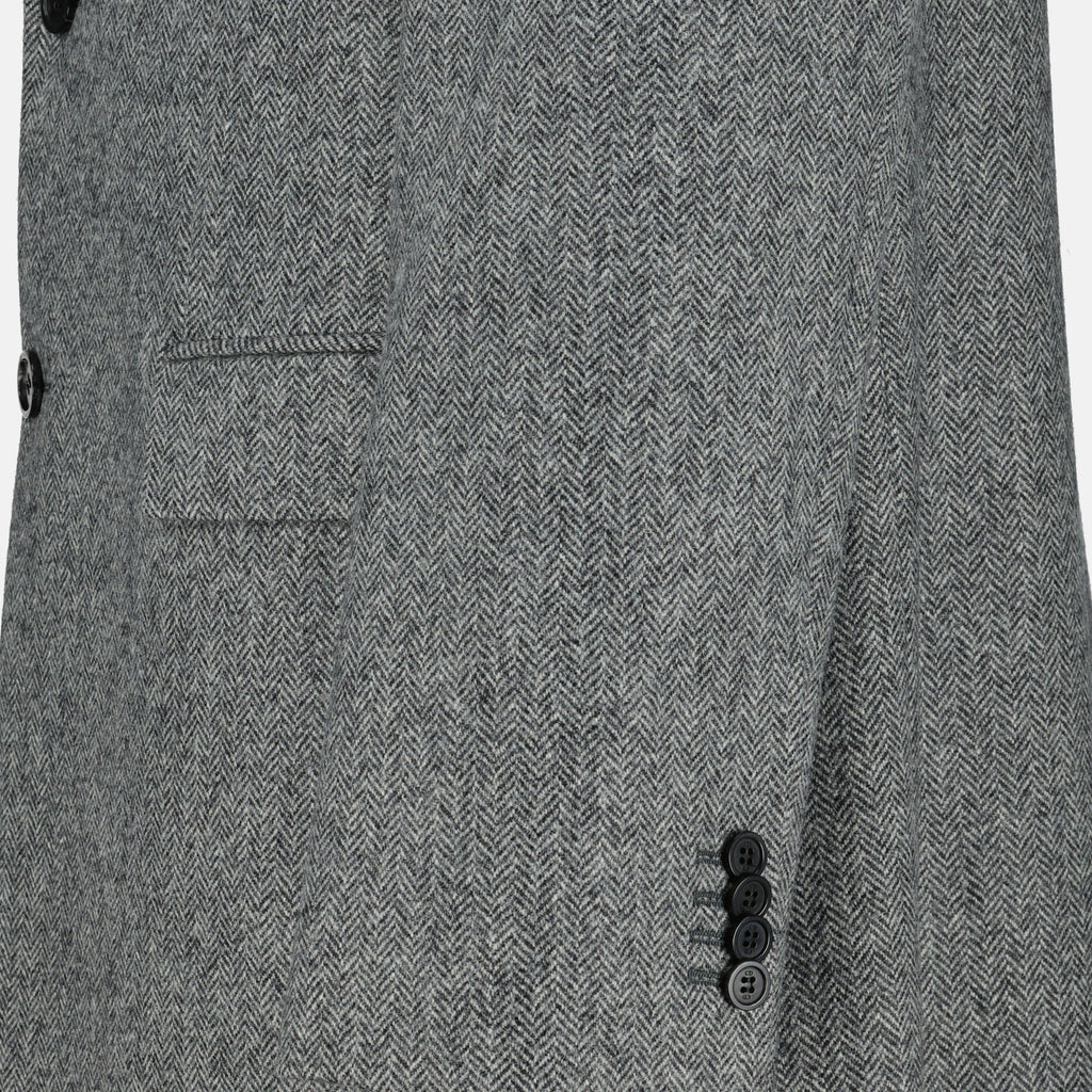 Image of the article Grey wool coat from the brand Dior for Men - Spring-Summer 2026 - Detailed View_1