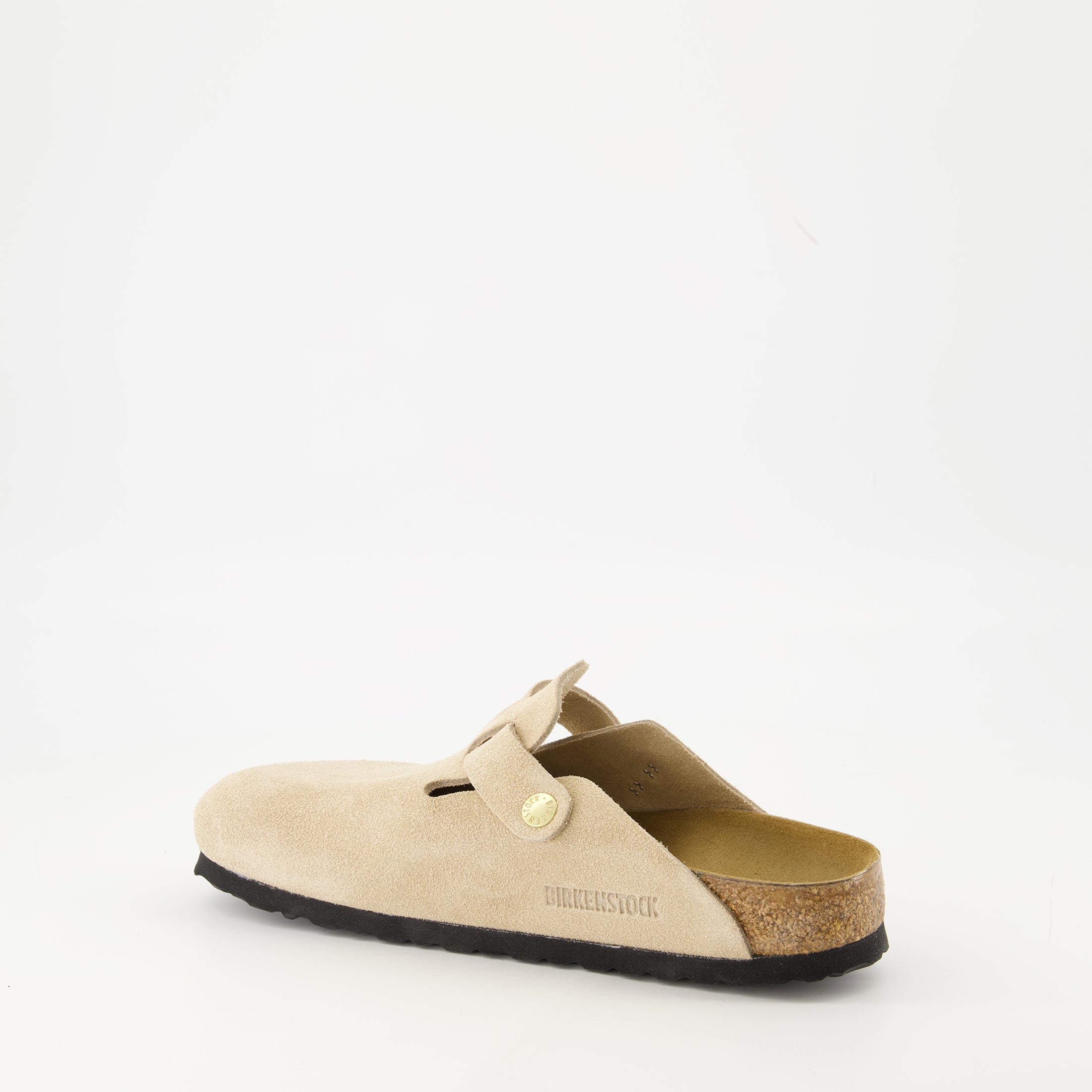 Image de l'article Mules Boston de la marque Birkenstock pour Femme - Saison Automne-Hiver 2025 - Vue trois quarts arrière droite