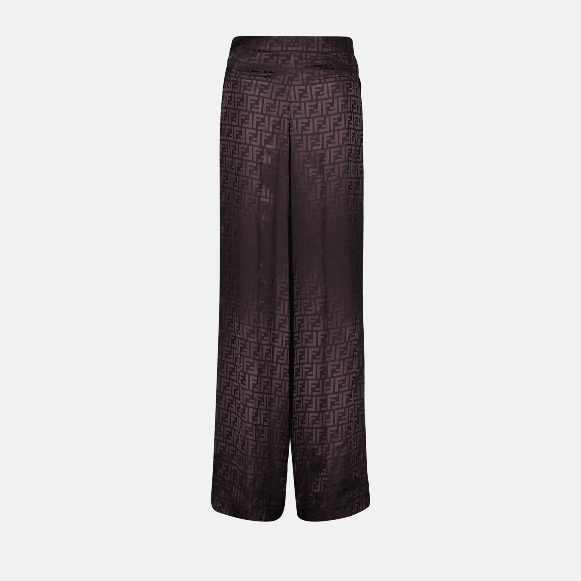 Pants Pantalon FF en satin Fendi Purple Femme