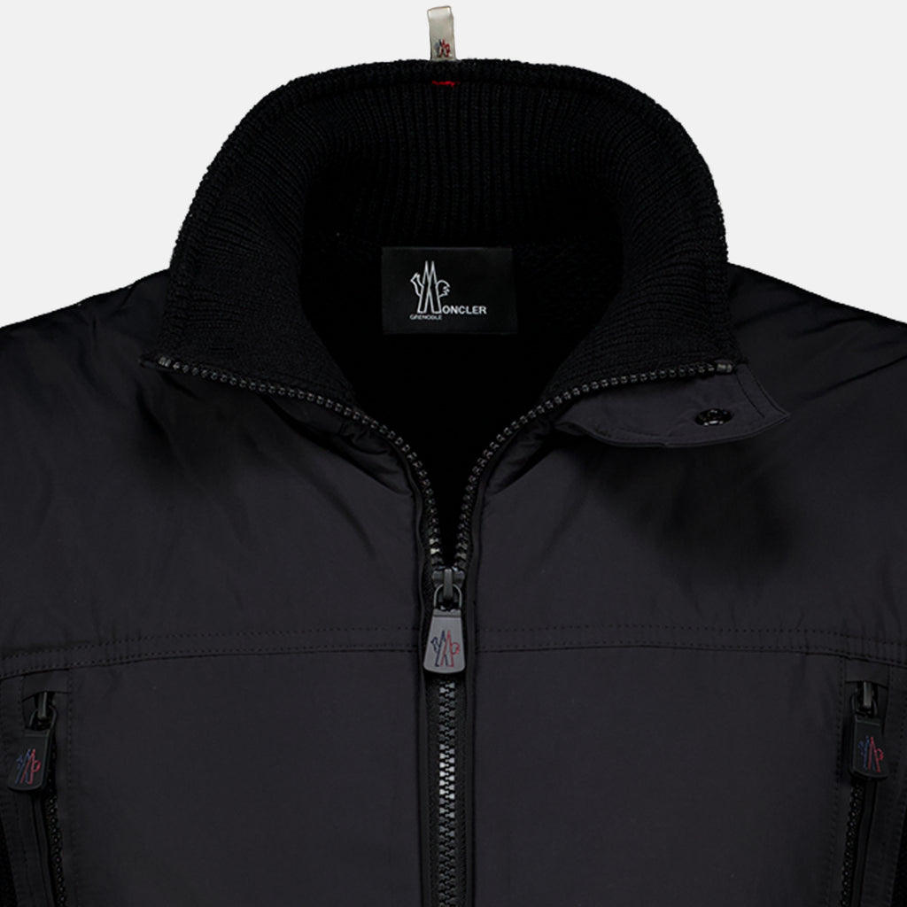 Vestes Zweifarbiger schwarzer Cardigan Moncler Grenoble Noir Homme