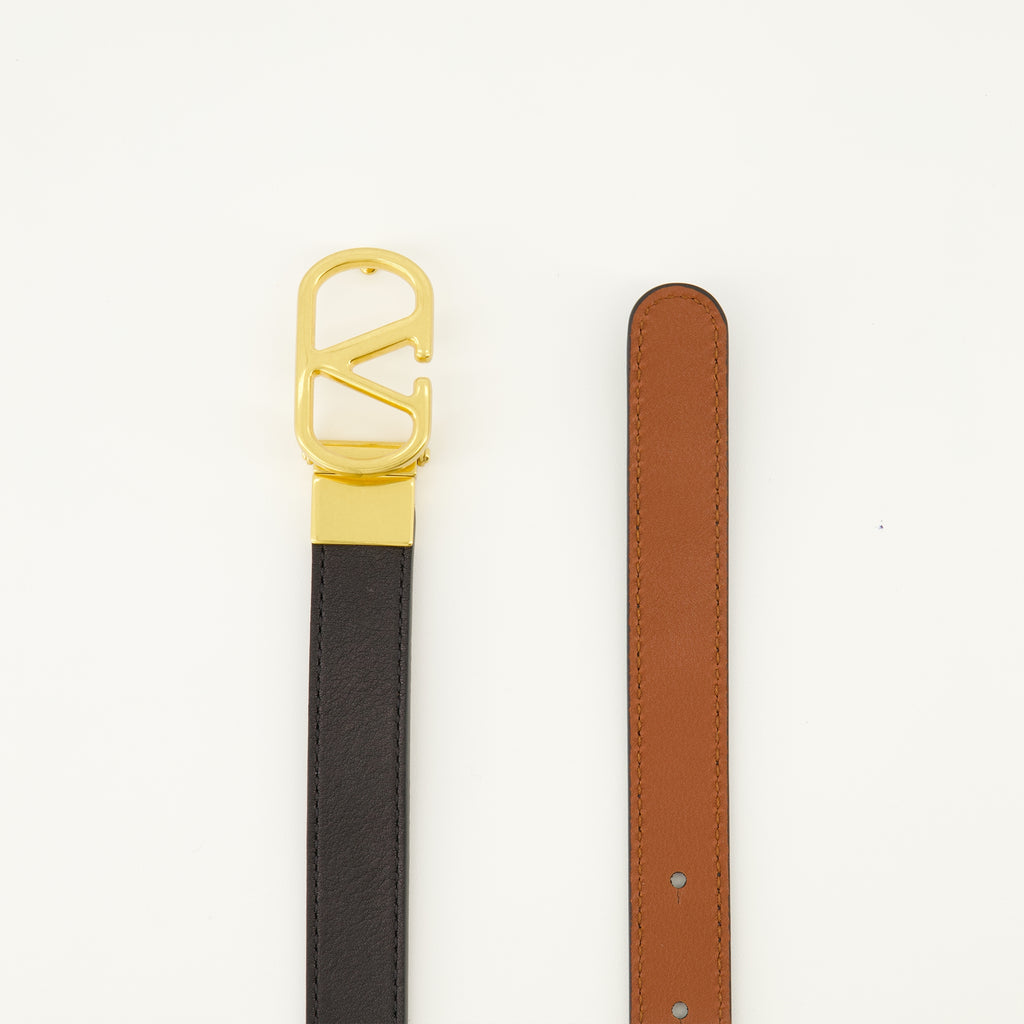 상품 이미지 발렌티노 가라바니의 블랙과 브라운 리버시블 Vlogo 벨트(여성용) - 2026 봄-여름 - 상세 보기 5