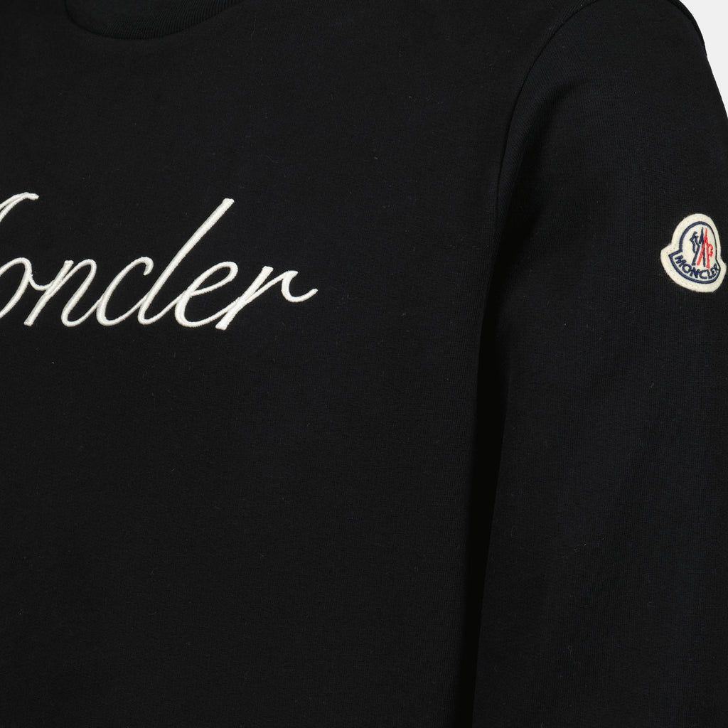 Sweatshirts Sweat à logo brodé Moncler Noir Homme