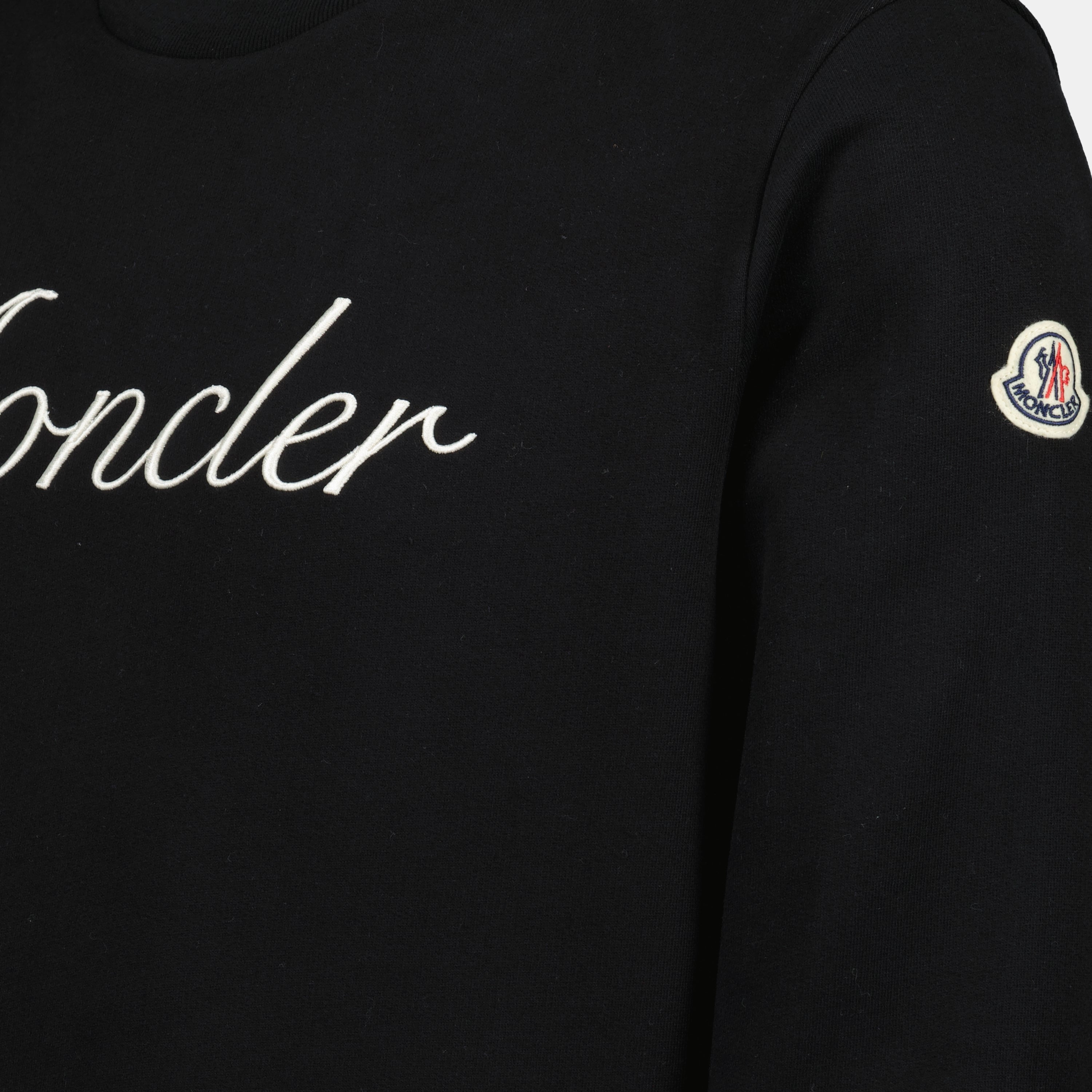 Sweatshirts Sweat à logo brodé Moncler Noir Homme
