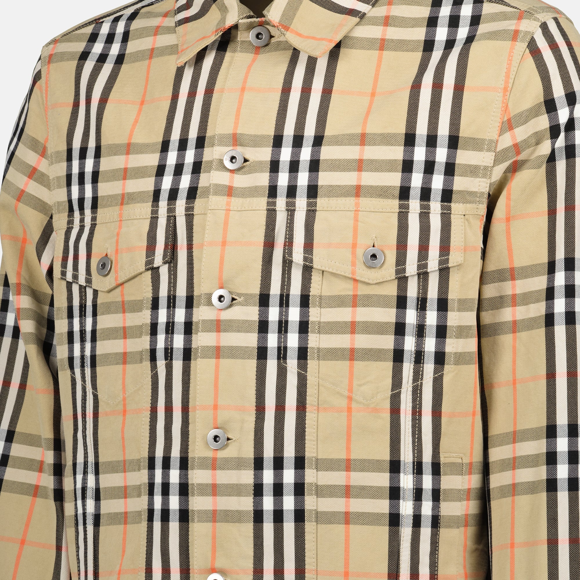 Chaquetas Chaqueta de mezclilla a cuadros Burberry Beige Homme