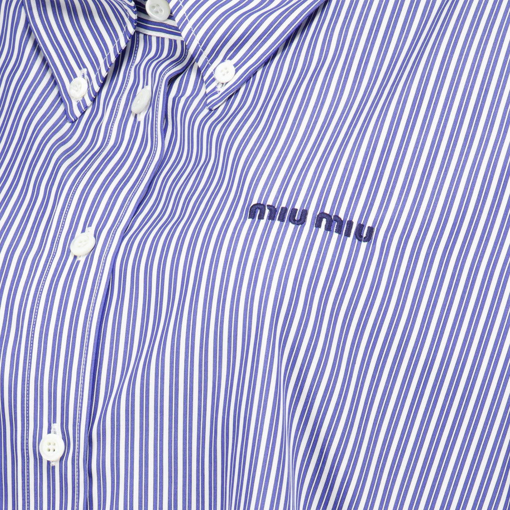 Chemises Camisa Popeline Risgada Azul Marinho Miu Miu Bleu foncé Femme