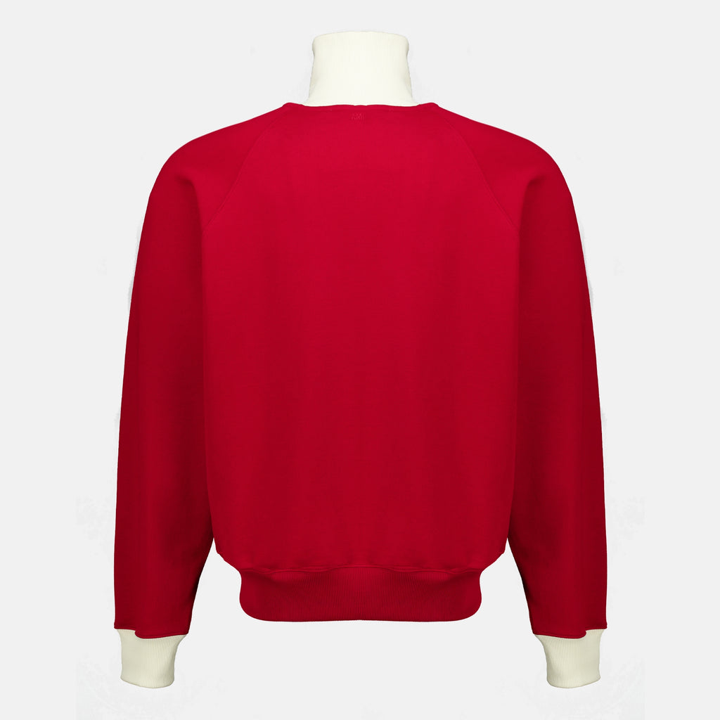 Sweatshirts Chaqueta de Algodón Roja con Cierre Ami PARIS Rouge Unisexe