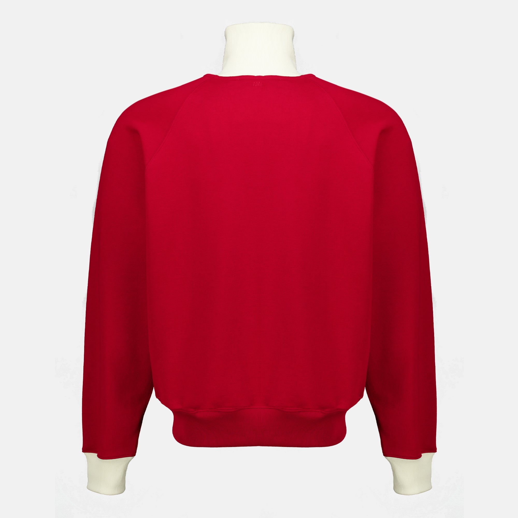 Sweatshirts Giacca in Cotone Rossa con Zip Ami PARIS Rouge Unisexe