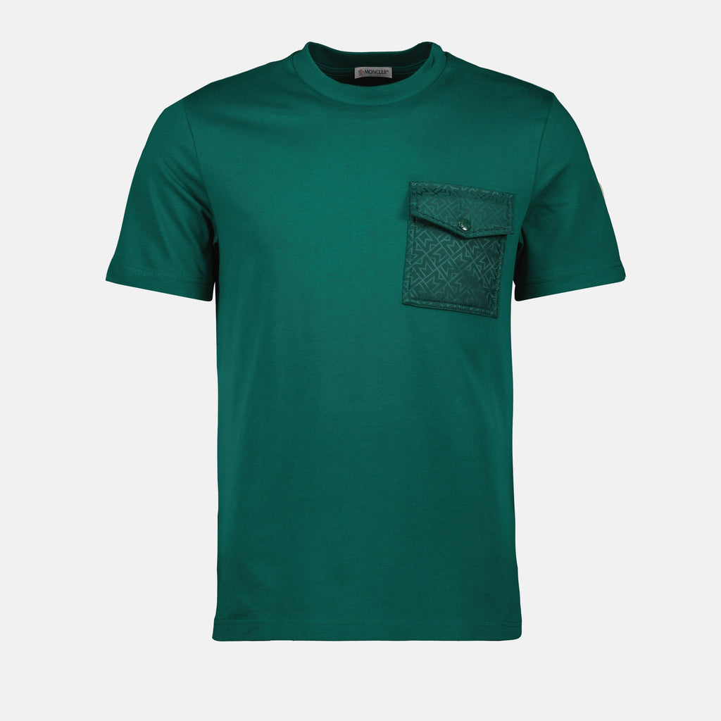 T-shirt T-shirt a Pocke Monogram Moncler Verde Homme