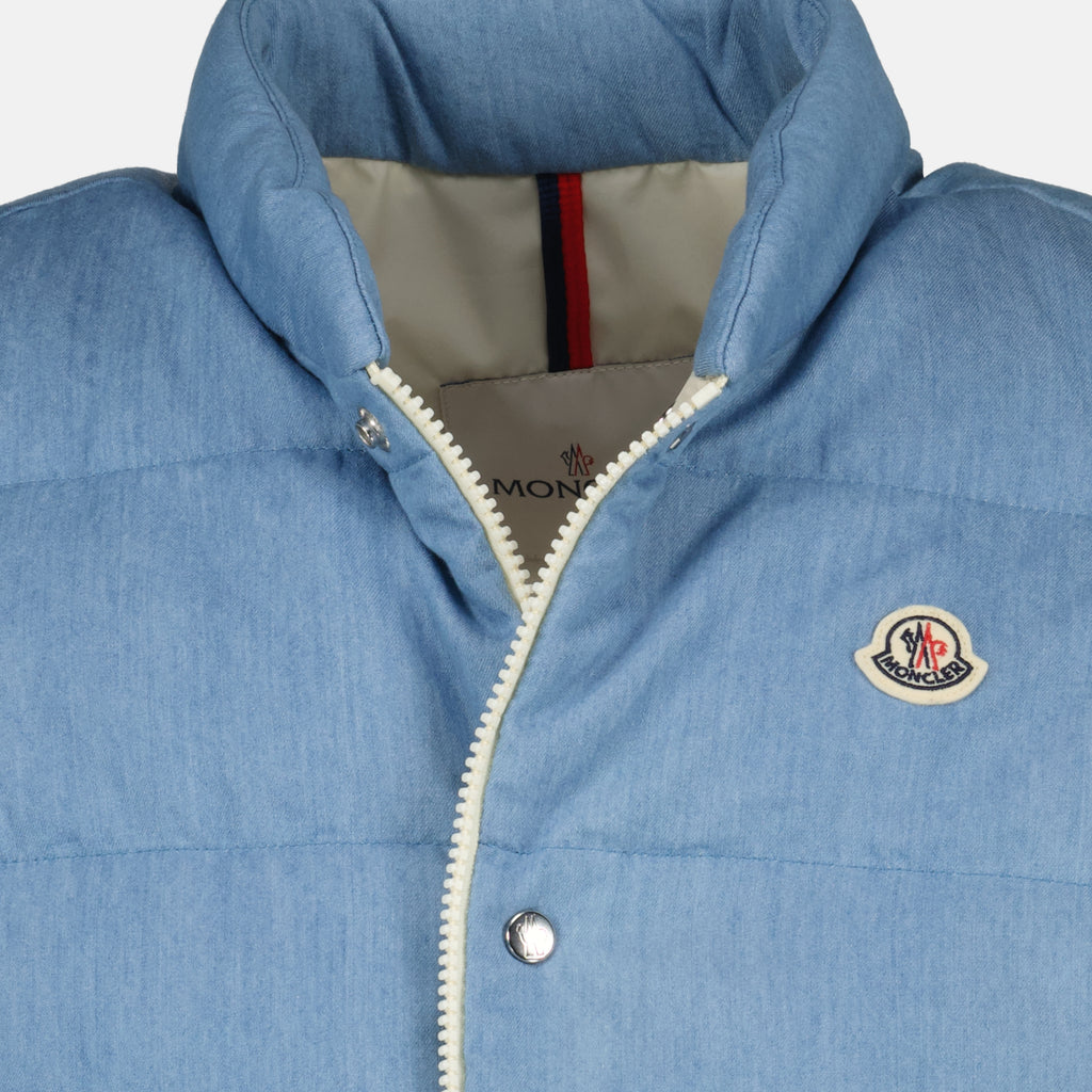Vestes Doudoune sans manches Heceta en denim Moncler Bleu Homme